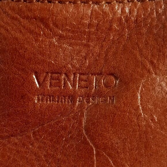 Veneto Italian Design Brown Leather 3 Compartment Top Handle Bag - Picture 4 of 10